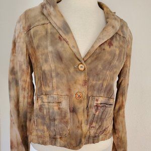 Prada beige brown tan gray Blazer jacket camo safari equestrian cowgirl linen 46